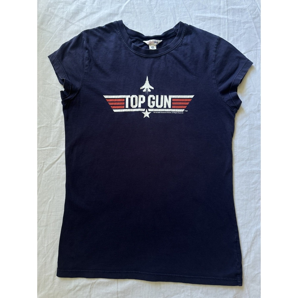 Vintage Y2K 2004 Top Gun Movie Promo T Shirt Iceman Womans Small 4th of July